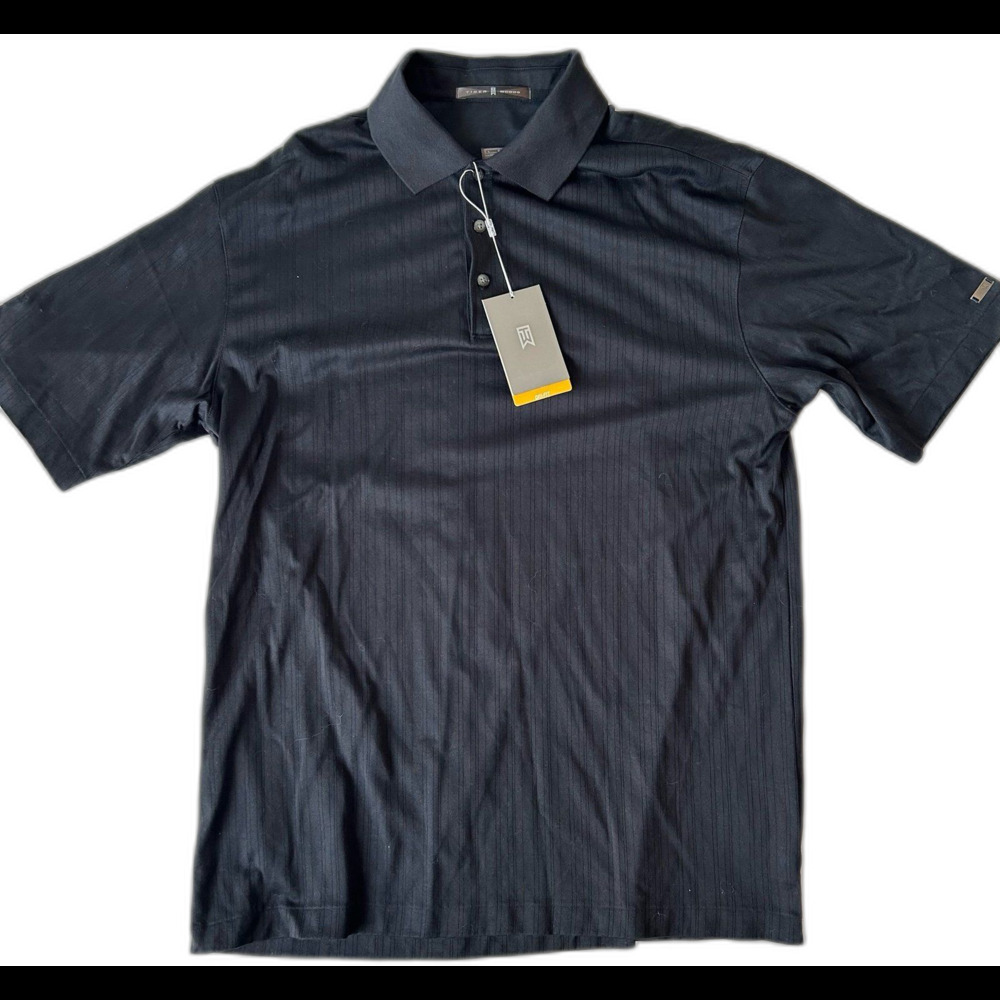 NWT Nike Tiger Woods Golf Shirt Men’s L Performance Polo Black Tech Collection